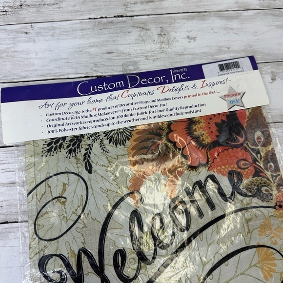 OUTDOOR FLORAL WELCOME FLAG 12x18 NIP - Picture 3 of 7